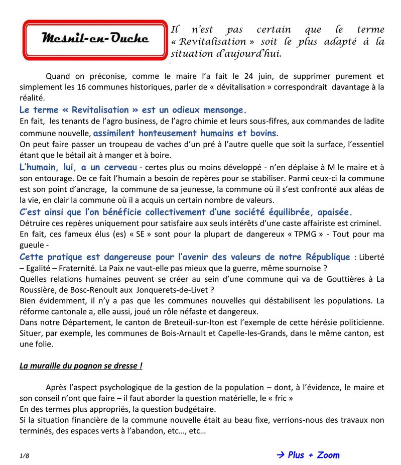 Revitalisation ou Dvitalisation ?