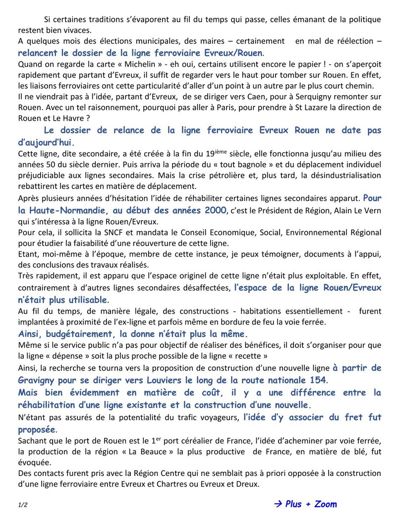 Ligne ferroviaire Evreux/Rouen : la campagne est lance !