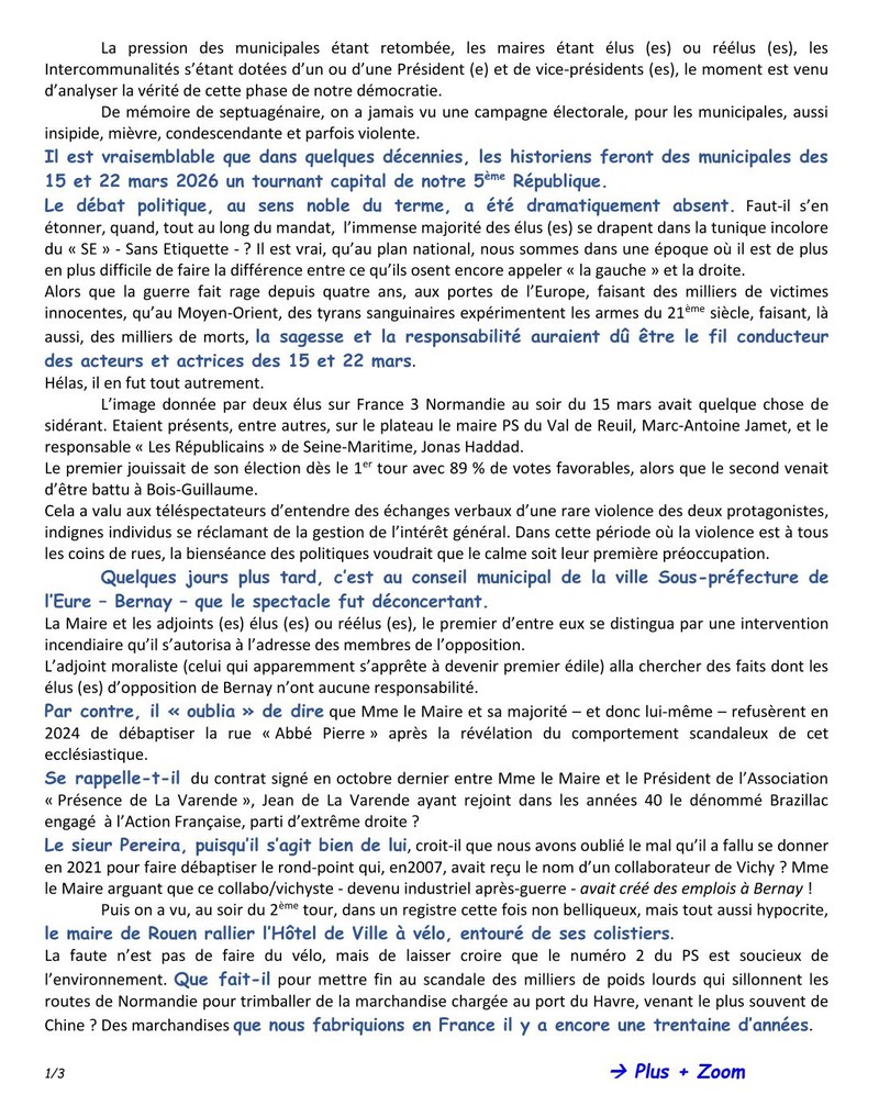 Pauvres et inqui�tantes municipales