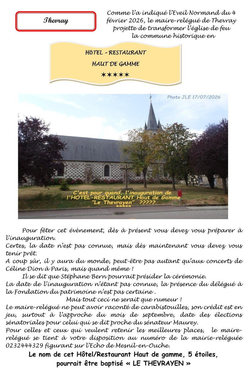 L'inauguration, c'est pour quand&nbsp;?