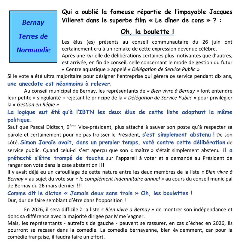 Oh, la boulette !